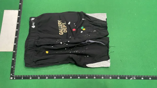 Black Paint Splatter Sweatpants With Split Hems (Grey) — warehouse QC photo 6