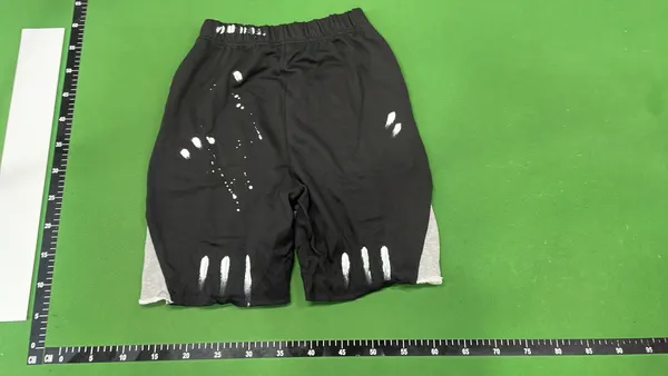 Black Paint Splatter Sweatpants With Split Hems (Blue) — warehouse QC photo 3