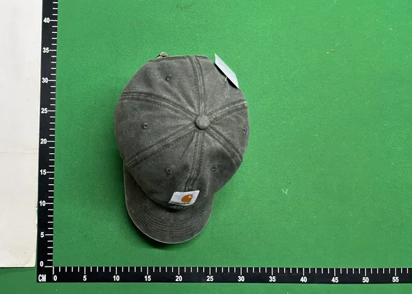 Washed Black Cotton Dad Cap With Square Patch — warehouse QC photo 1