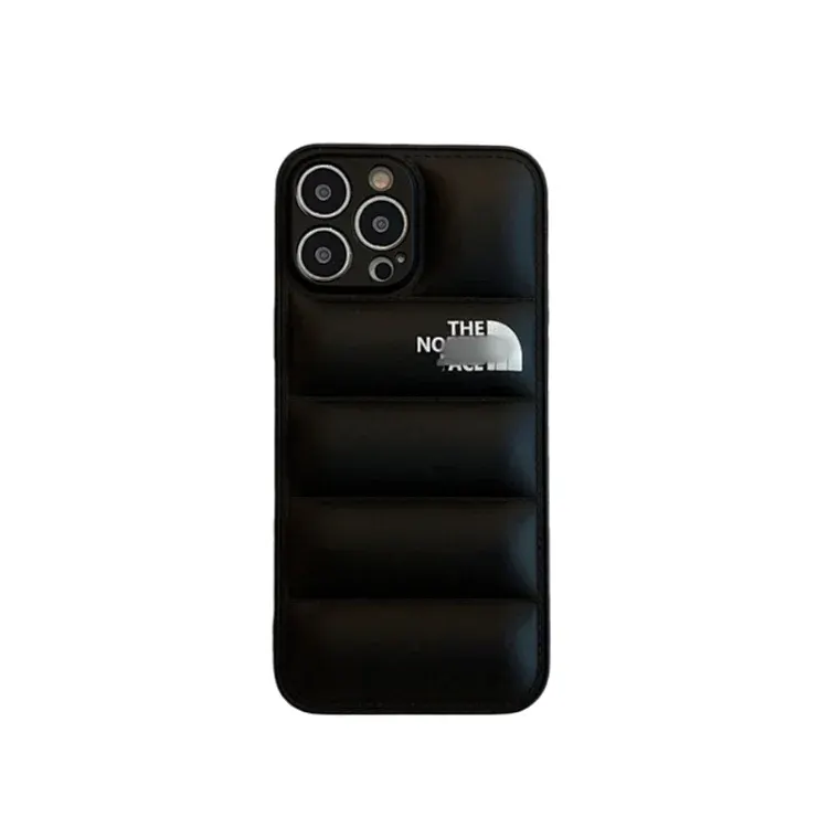 Black Quilted Puffer Phone Case — merchant catalogue photo