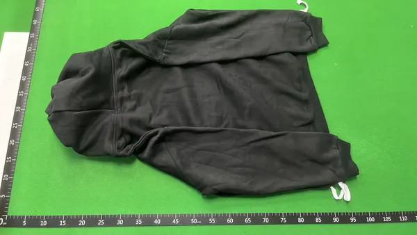 Grey Oversized Hoodie With Tonal Heart Print — warehouse QC photo 3