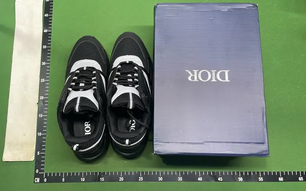 White Mesh Chunky Sneakers With Blue Outsole — warehouse QC photo 1
