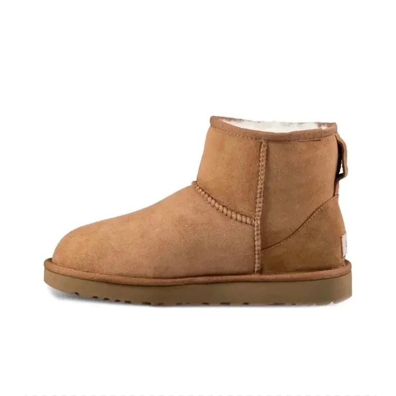 Chestnut Suede Shearling Boots And Platform Mules (#3) — merchant catalogue photo