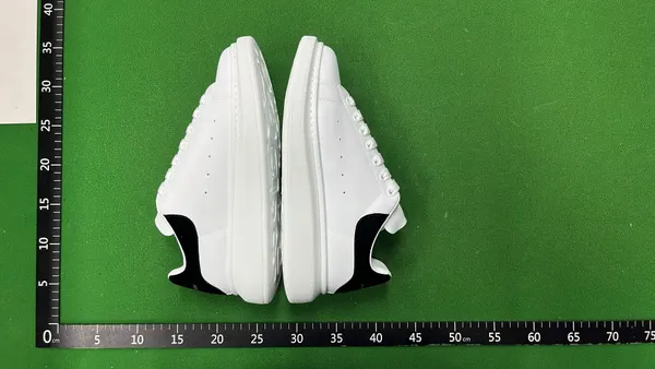 White Leather Platform Sneakers With Contrast Heel (#2) — warehouse QC photo 5
