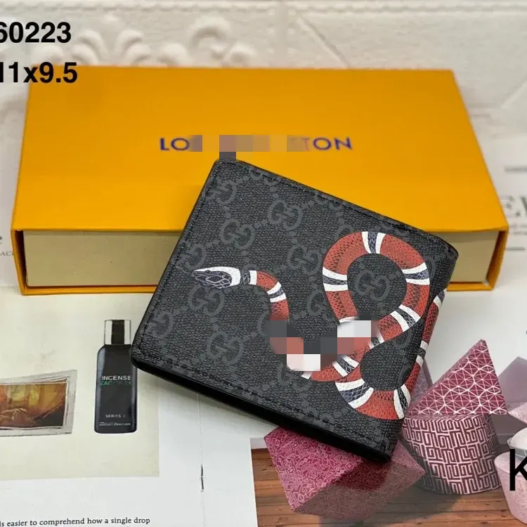 Monogram Print Bifold Wallet With Snake Graphic — merchant catalogue photo