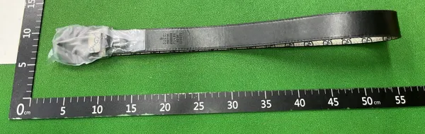 Black Patterned Belt With Interlocking Ring Buckle — warehouse QC photo 5