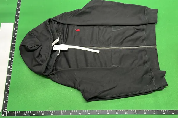 Heather Grey Full-Zip Hoodie With Kangaroo Pockets — warehouse QC photo 6