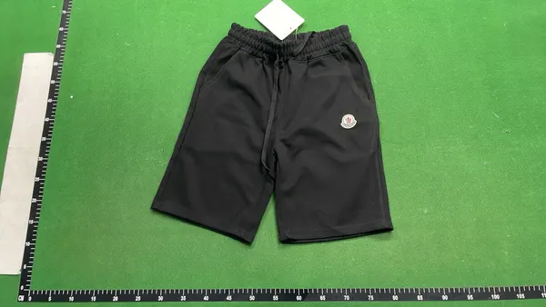 Black Sweat Shorts With Vertical Leg Print — warehouse QC photo 2