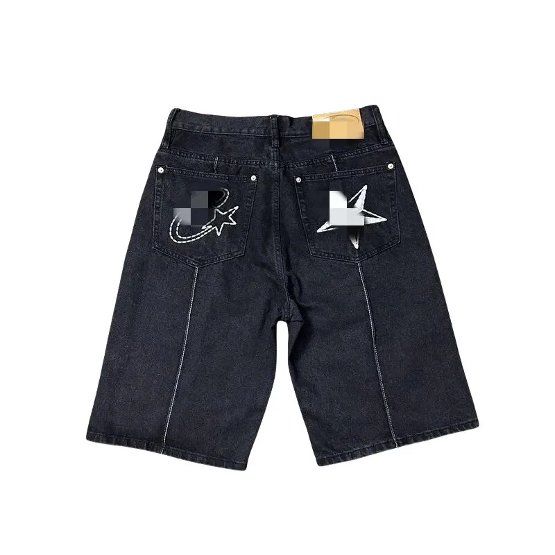 Baggy Star Embroidered Wide-Leg Jeans (Grey) — merchant catalogue photo