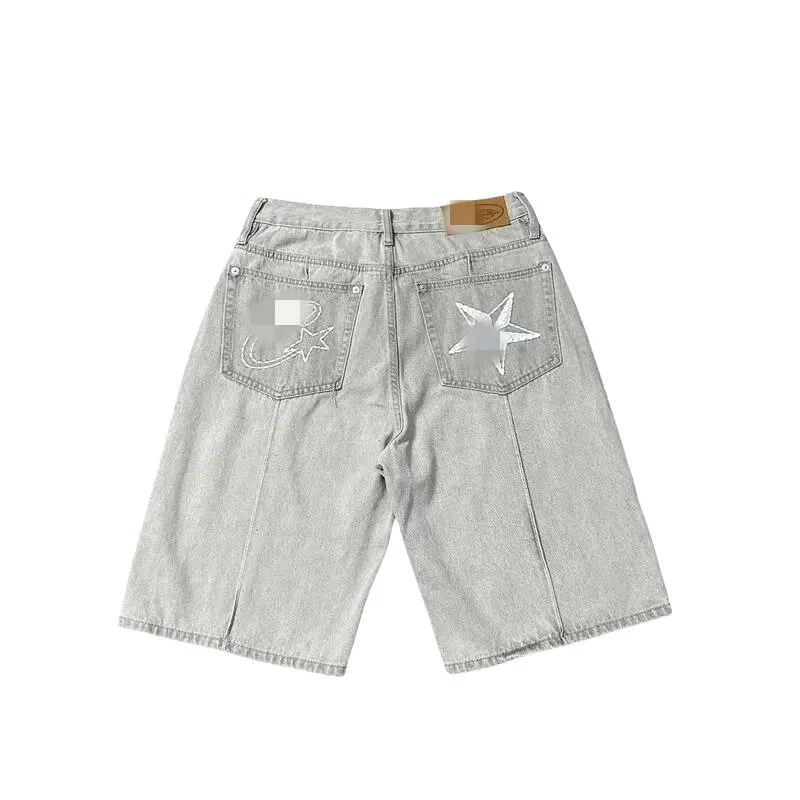 Baggy Star Embroidered Wide-Leg Jeans (White) — merchant catalogue photo