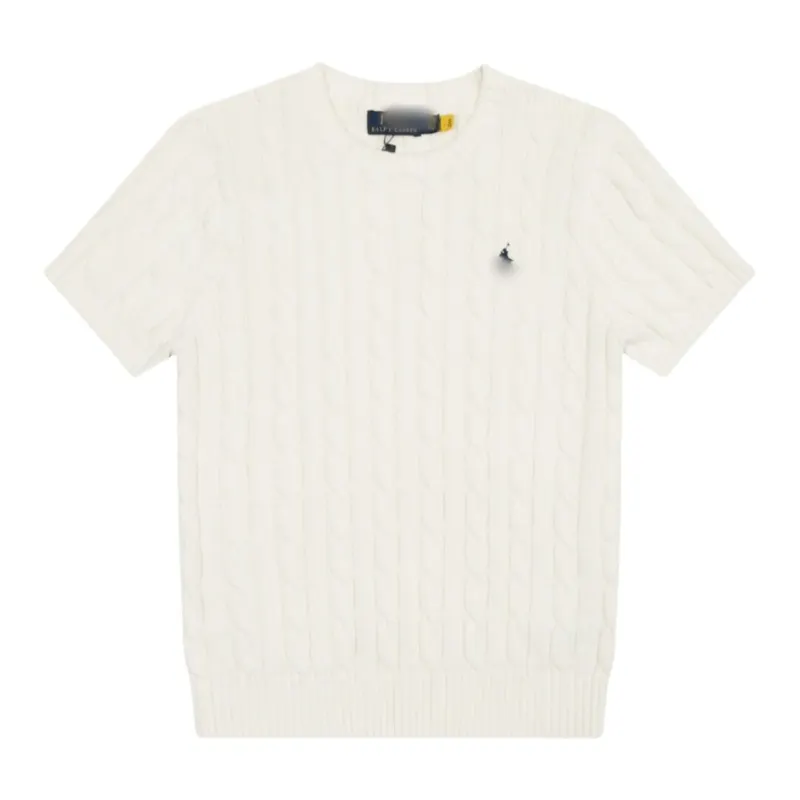 Black Cable Knit Short Sleeve Tee — merchant catalogue photo
