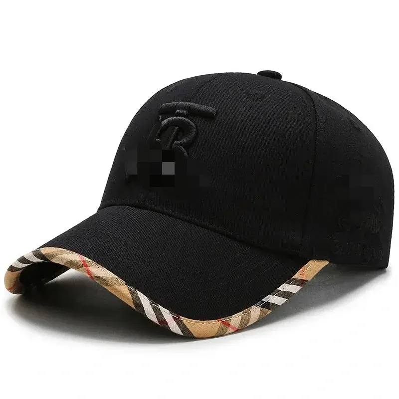 Black Baseball Cap With Check-Trim Brim (Red) — merchant catalogue photo