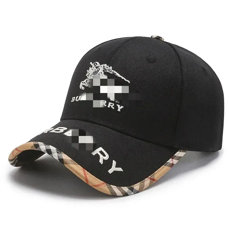 Black Baseball Cap With Check-Trim Brim (Grey) — merchant catalogue photo