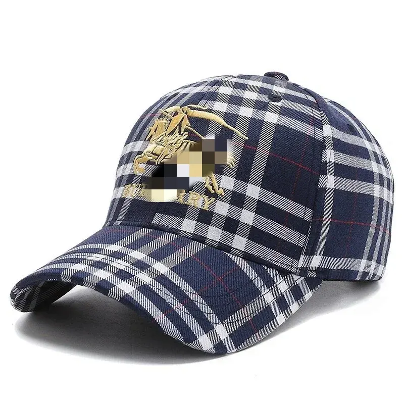 Black Baseball Cap With Check-Trim Brim (Black) — merchant catalogue photo