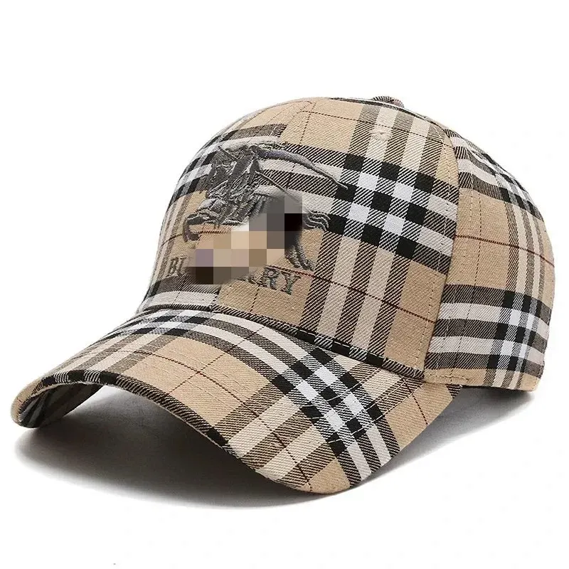 Black Baseball Cap With Check-Trim Brim (Gold) — merchant catalogue photo