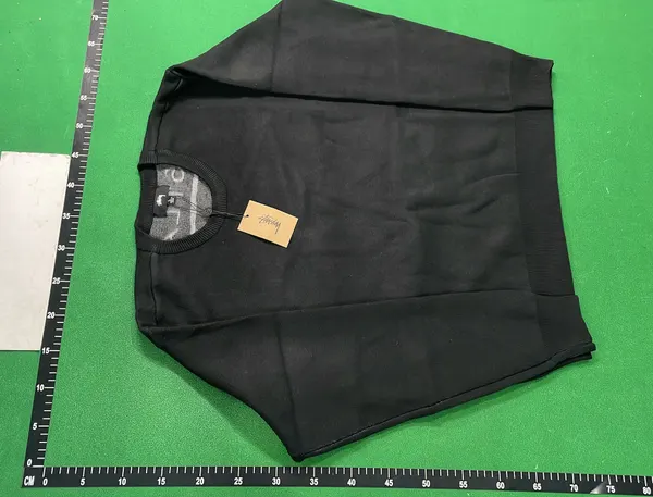 Dark Green Knit Crewneck Logo Sweater (Green) — warehouse QC photo 2