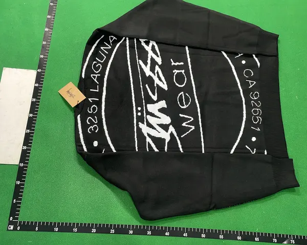 Dark Green Knit Crewneck Logo Sweater (Green) — warehouse QC photo 3