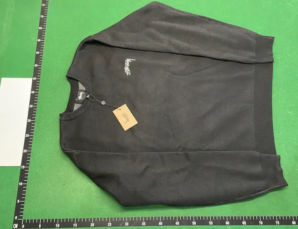 Dark Green Knit Crewneck Logo Sweater (Green) — warehouse QC photo 6