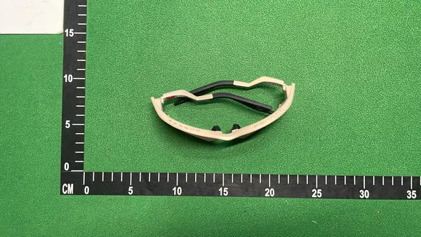 Black Wraparound Sunglasses With Red Mirror Lenses — warehouse QC photo 1