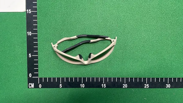 Black Wraparound Sunglasses With Red Mirror Lenses — warehouse QC photo 2