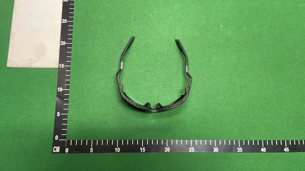 Black Wraparound Sunglasses With Red Mirror Lenses — warehouse QC photo 6