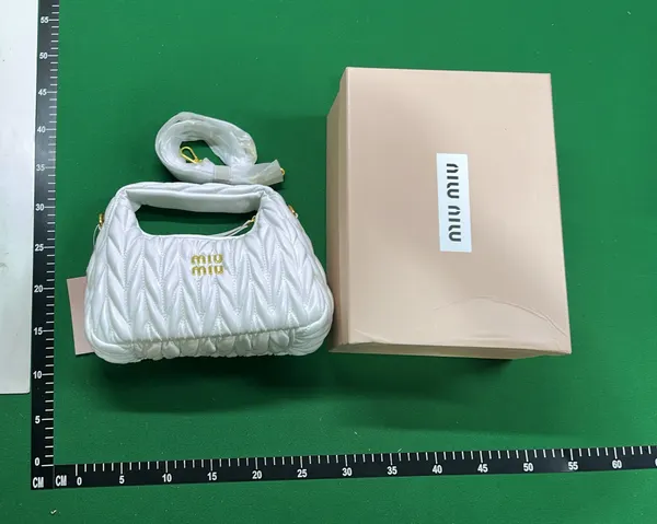 Black Ruched Mini Hobo Shoulder Bag — warehouse QC photo 3
