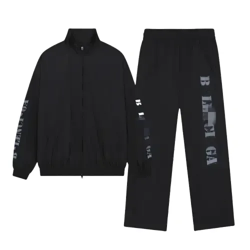 Black Nylon Track Jacket With Chest Logo Band — merchant catalogue photo