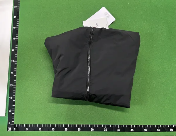 Black Hooded Nylon Windbreaker With Zip Pockets — warehouse QC photo 4