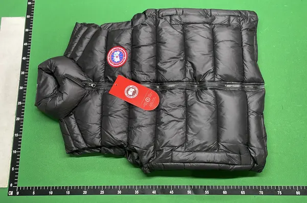 Quilted Down Puffer Vest With Stand Collar — warehouse QC photo 2