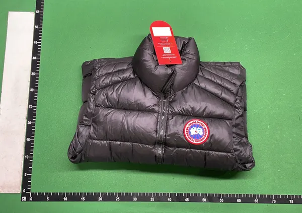 Quilted Down Puffer Vest With Stand Collar — warehouse QC photo 4