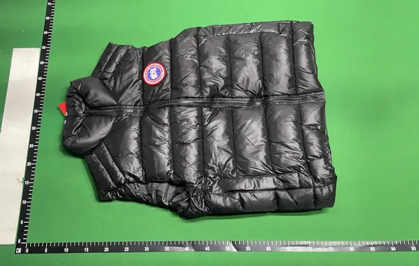Quilted Down Puffer Vest With Stand Collar — warehouse QC photo 6