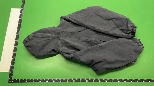 Washed Black Hooded Canvas Work Jacket — warehouse QC photo 3
