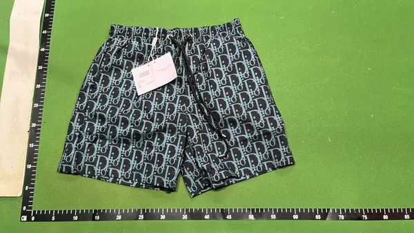 All-Over Monogram Print Drawstring Shorts — warehouse QC photo 2
