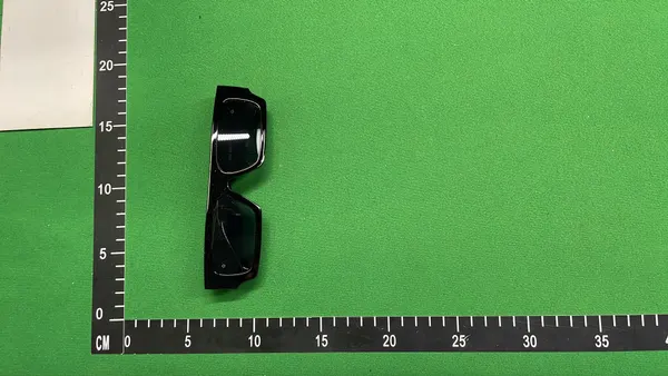 White Chunky Rectangular Frame Sunglasses — warehouse QC photo 1