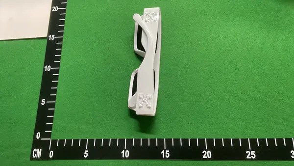 White Chunky Rectangular Frame Sunglasses — warehouse QC photo 6