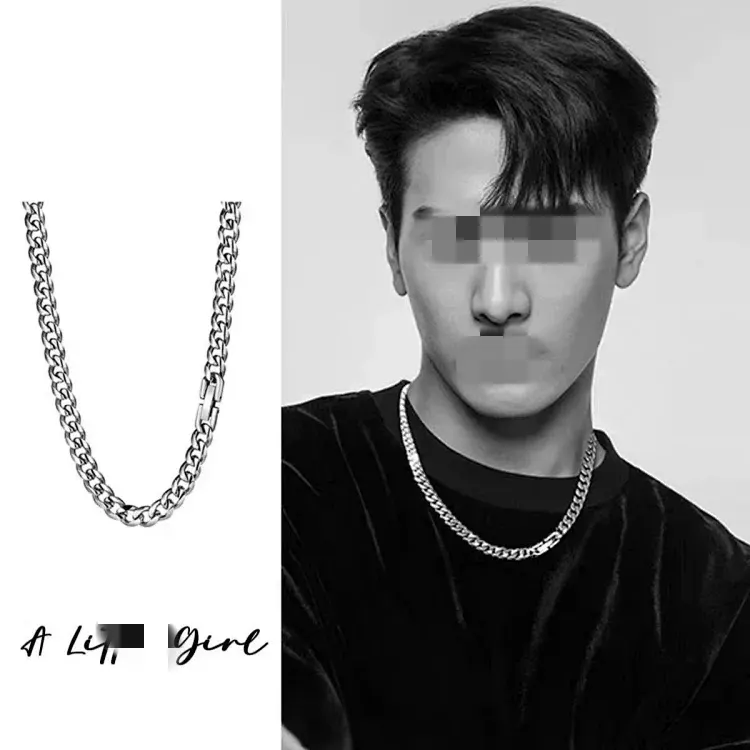 Silver Curb Chain Necklace For Men — merchant catalogue photo