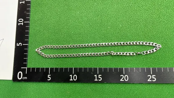 Silver Curb Chain Necklace For Men — warehouse QC photo 1