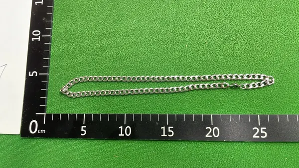 Silver Curb Chain Necklace For Men — warehouse QC photo 2