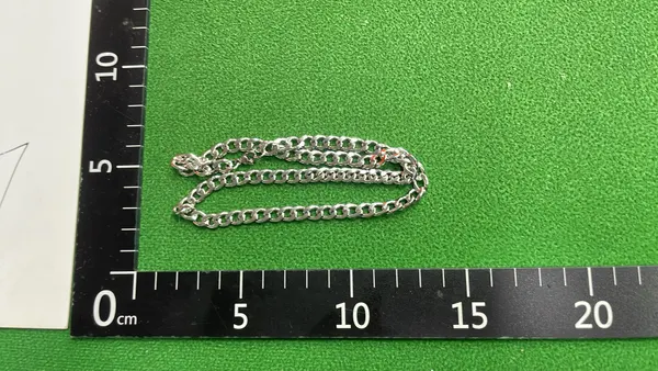 Silver Curb Chain Necklace For Men — warehouse QC photo 3