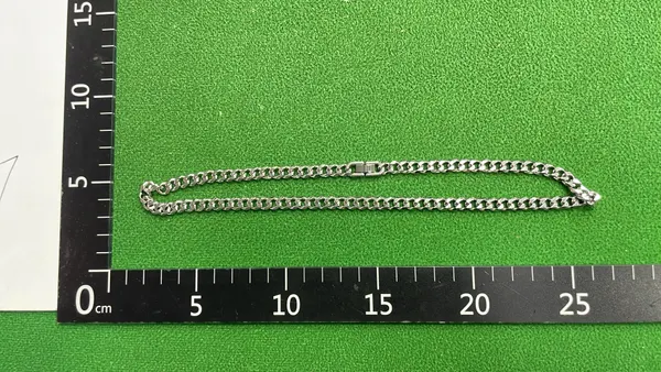 Silver Curb Chain Necklace For Men — warehouse QC photo 4