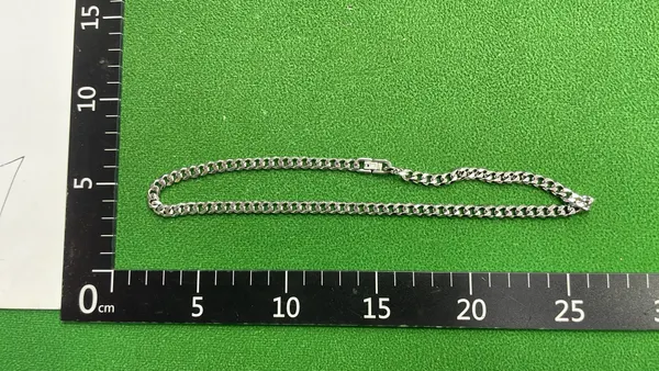 Silver Curb Chain Necklace For Men — warehouse QC photo 5