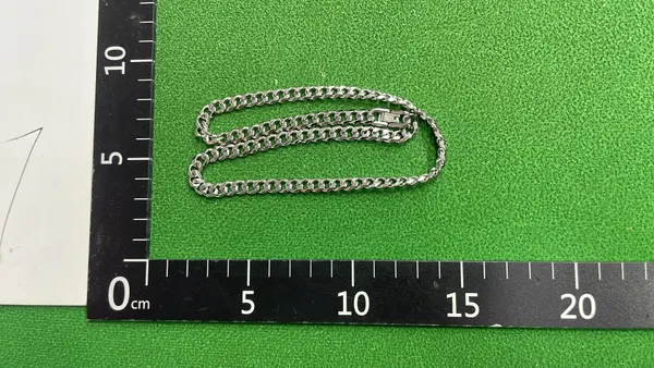 Silver Curb Chain Necklace For Men — warehouse QC photo 6