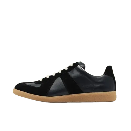 Black Suede And Leather Gum Sole Sneakers — merchant catalogue photo