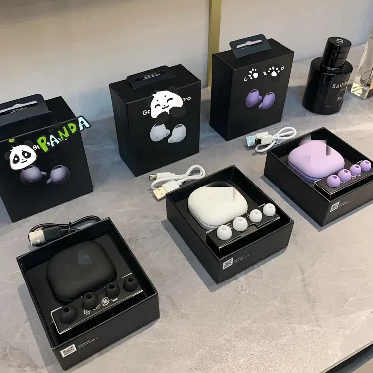 Bean-Shaped Wireless Earbuds With Charging Case — merchant catalogue photo