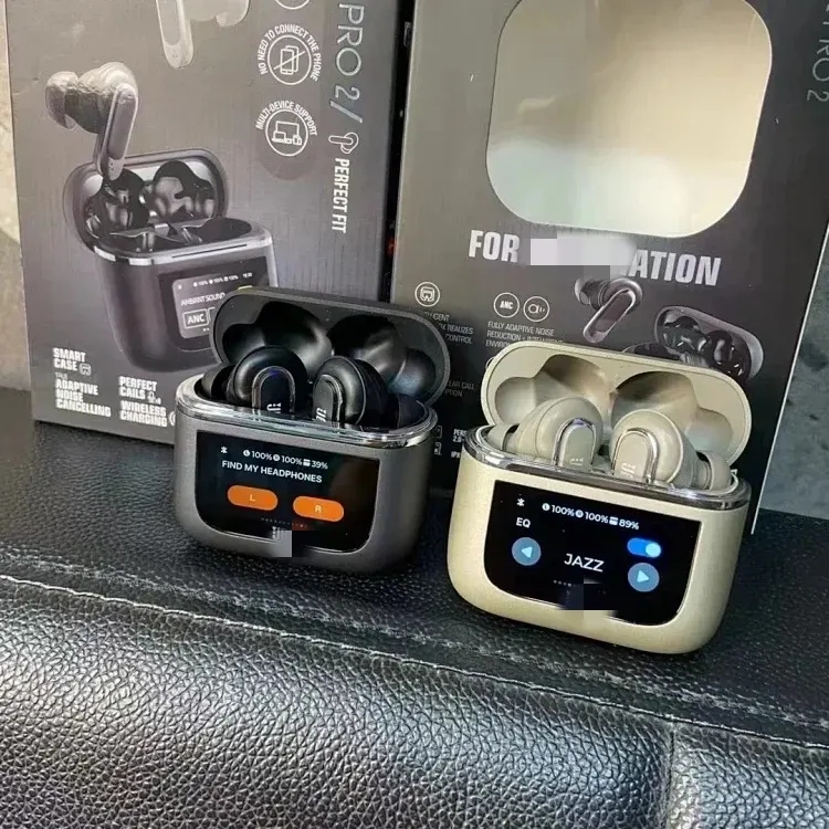 Wireless Earbuds With Touchscreen Charging Case — merchant catalogue photo