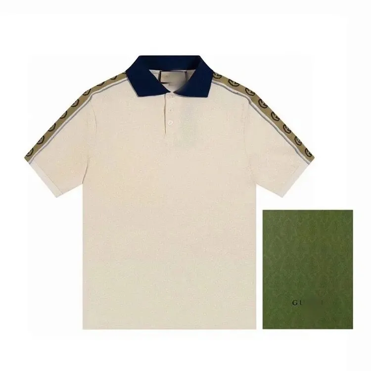 Cream Polo Shirt With Navy Contrast Collar — merchant catalogue photo