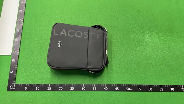 Black Textured Vertical Crossbody Bag — warehouse QC photo 1
