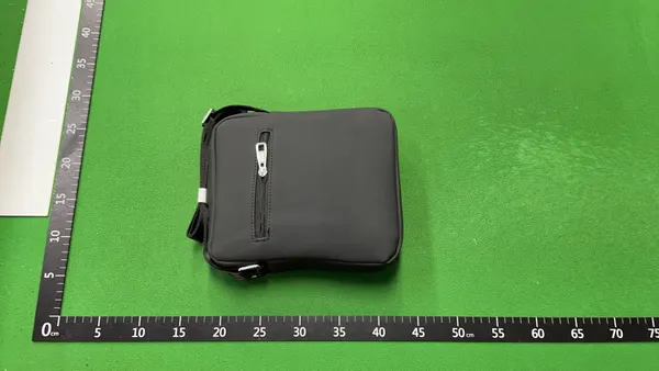 Black Textured Vertical Crossbody Bag — warehouse QC photo 2