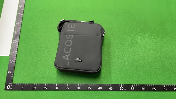 Black Textured Vertical Crossbody Bag — warehouse QC photo 3
