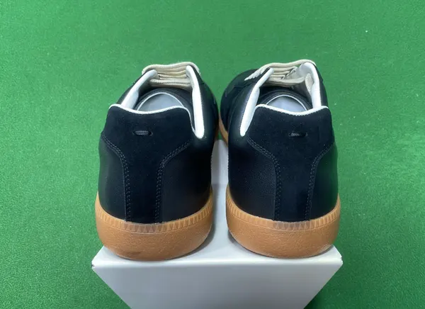 Black Suede And Leather Gum Sole Sneakers (#2) — warehouse QC photo 3